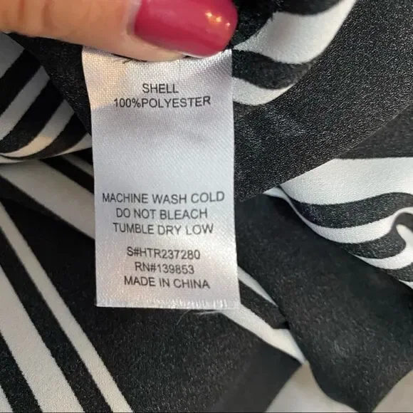 Bleuh Ciel black and white striped blouse. Wear off or on shoulders - Picture 7 of 7